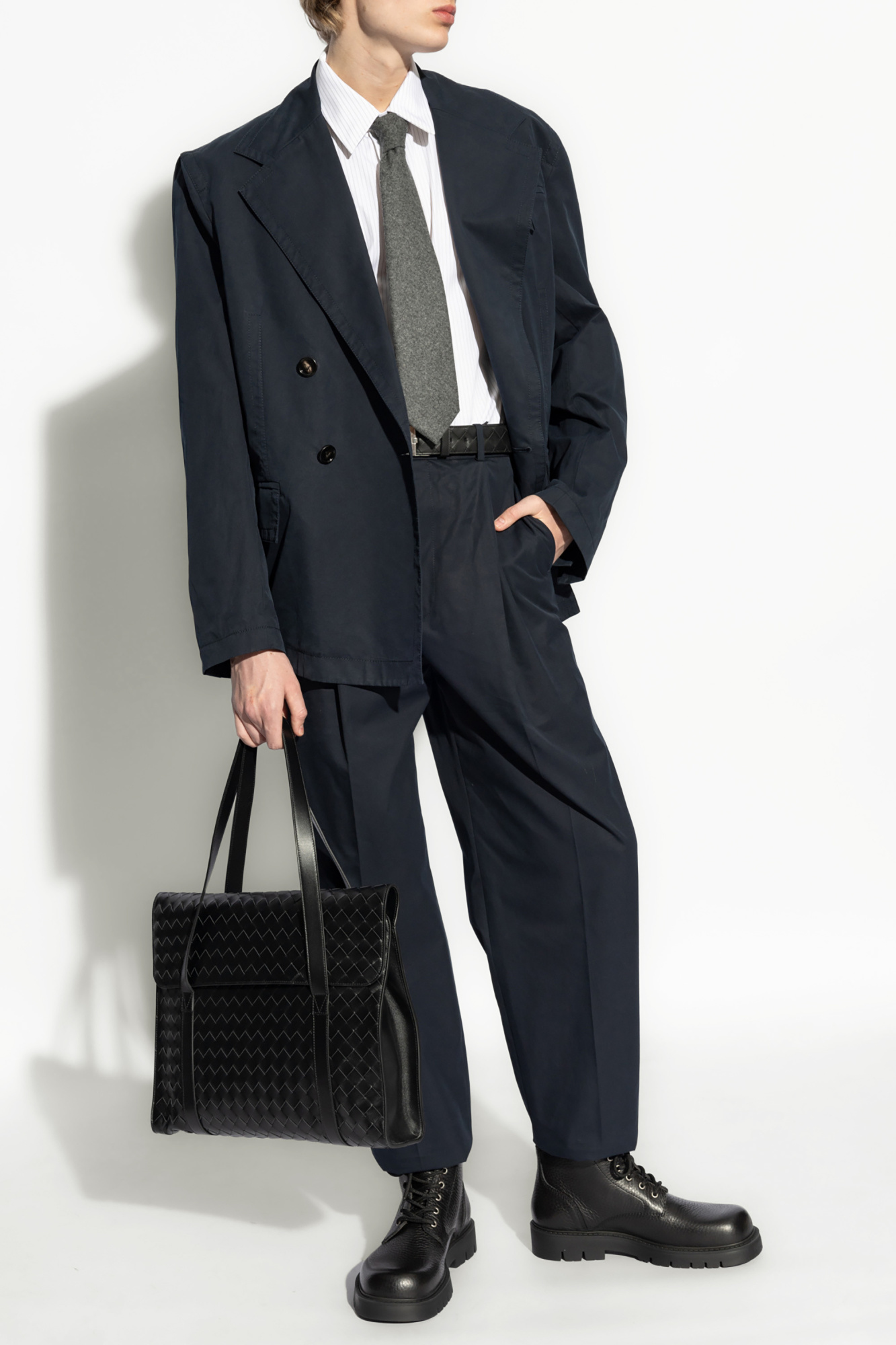 Navy blue Double-breasted jacket Bottega Veneta - Vitkac AS